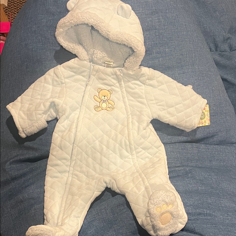 Light Blue Onesie Winter Jacket 3/6 Month